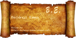 Belényi Emma névjegykártya