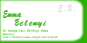 emma belenyi business card